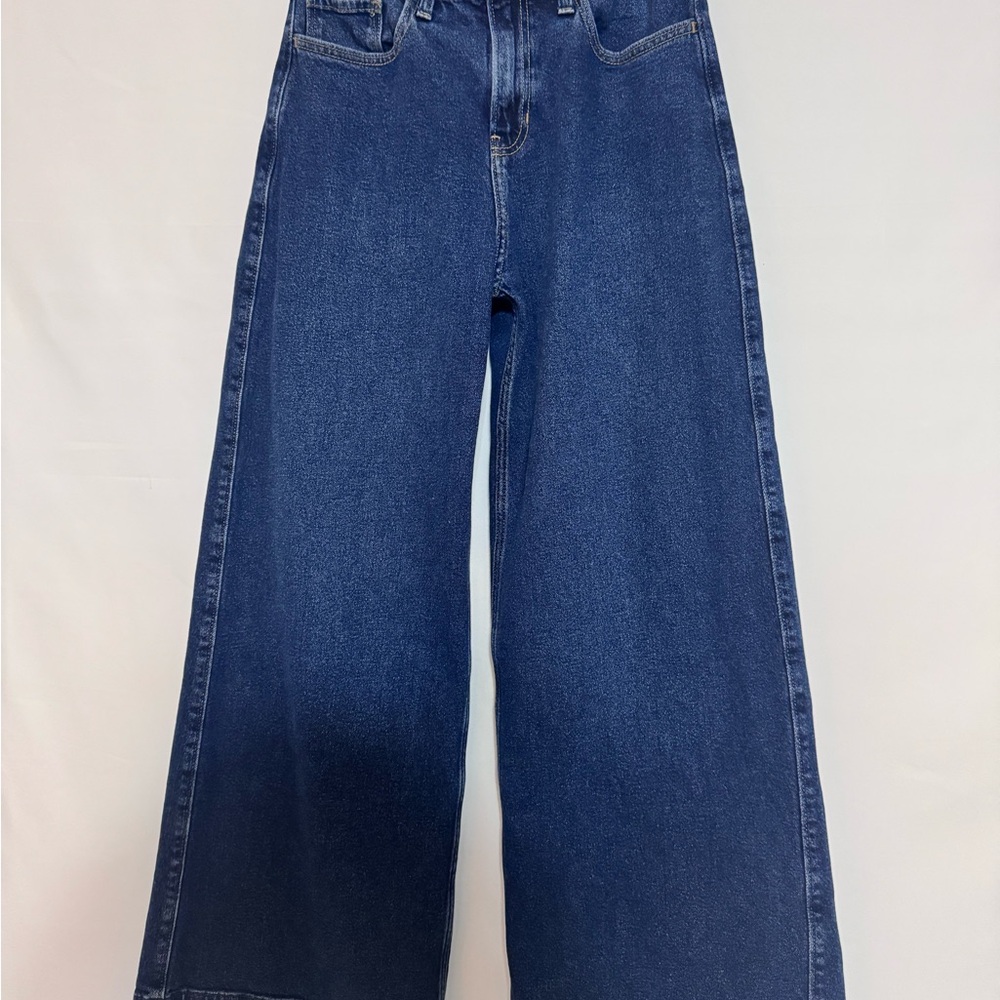 Hollister Dark Blue High-Rise Extreme Baggy Vintage Stretch Size 1Wide Leg Jeans